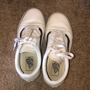 Custom white leather vans